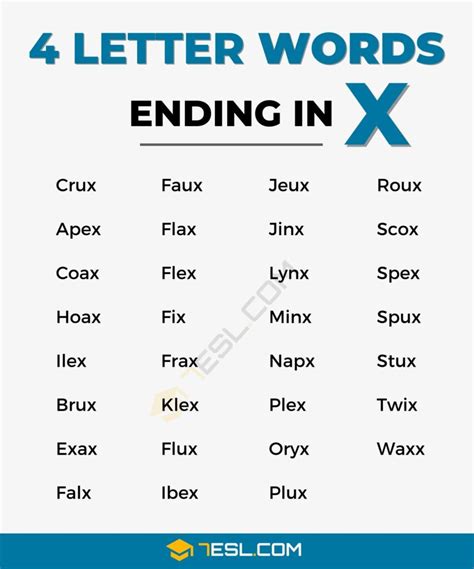 words ending with x.